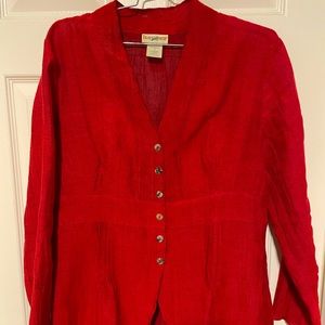 Travel smith beautiful rayon/linen blend blouse,